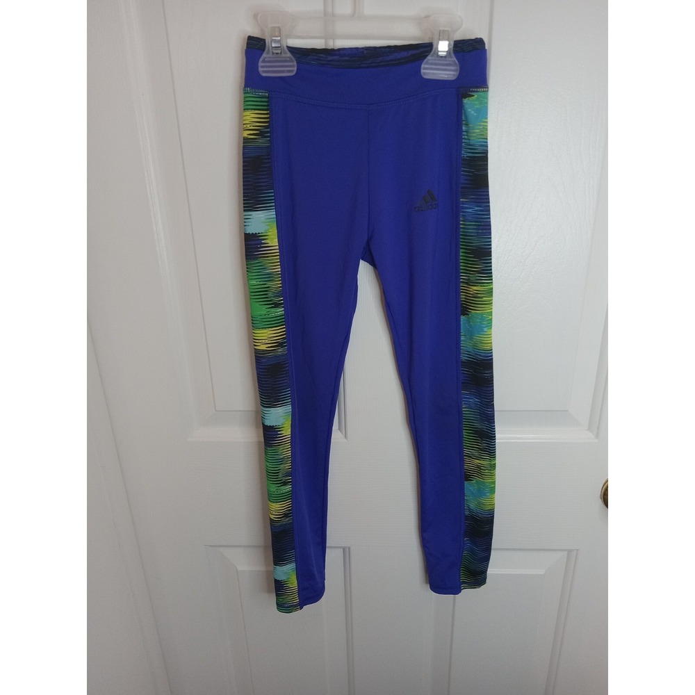 Girls Adidas Size 6X Blue Purple Striped Pants / Leggings‎ Colorful